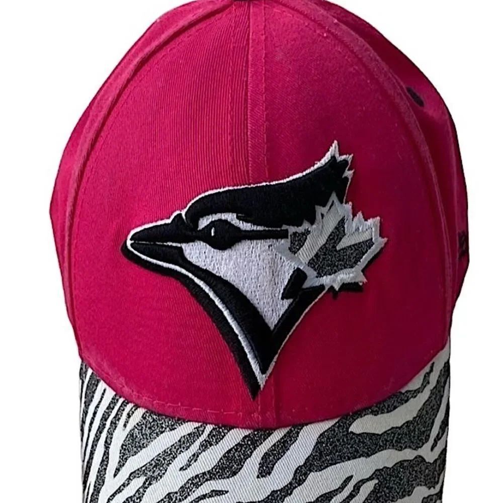 Youth New Era Toronto Blue Jays Pink Zebra Print 9FORTY Adjustable Hat Cap